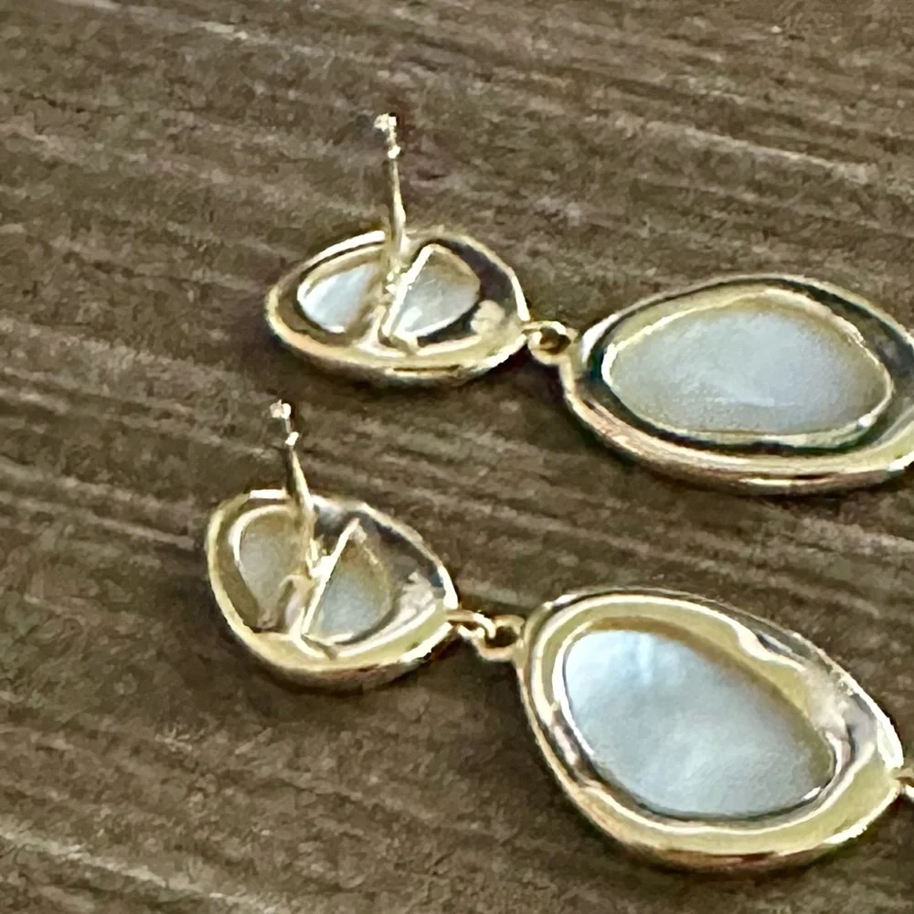 COPY - Argento Vivo Mother of Pearl Linear Drop Earrings - Picture 12 of 12